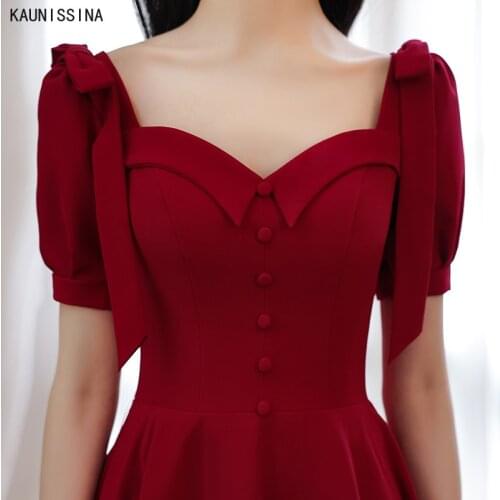 KAUNNISSINA Elegant Short Prom Dresses Sweetheart A Line Formal Gowns Knee Length Party Robe Vestidos De Fiesta Cocktail Dress