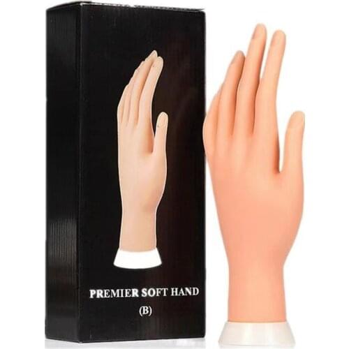 Bendable Table Mount Soft Manicure Practice Model Nail Art Training Faux Hand Re-usable practice hand mannequin hand nail design