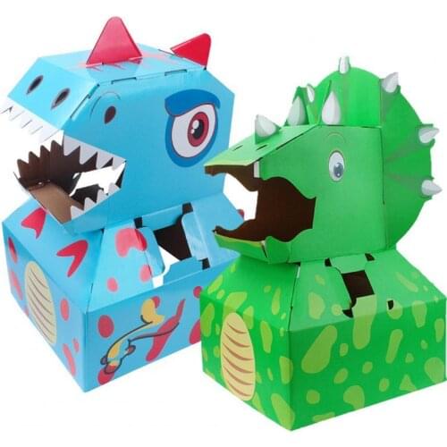 Dinosaur Toy Shape Parent-child Interaction Cardboard Dinosaur Model Carton Clothes Toy Simulation Figurines Toys for Children