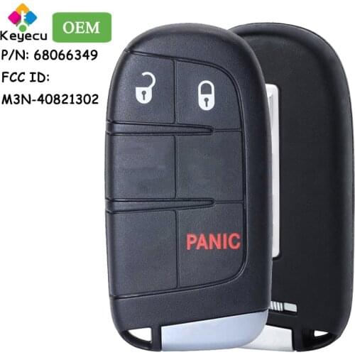 KEYECU OEM Smart Keyless Entry Remote Key With 3 Buttons - FOB for Dodge Journey 2011 - 2018 FCC ID : M3N-40821302 P/N: 68066349