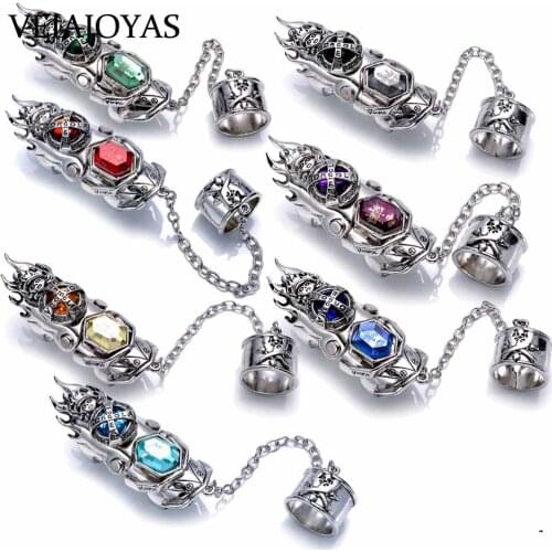 New Retail Promotion Hot Sell Katekyo Hitman Reborn Ring Anime Vongola Revolving X Ver.2 Jewelry Rings 7 colors Option With Box