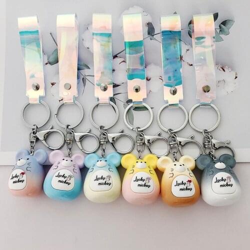 Creative Cute Keychain Ceramic Cartoon Character Lucky Mouse Key chain School Bag Pendant Keychain Car Keychain Friends Gifts