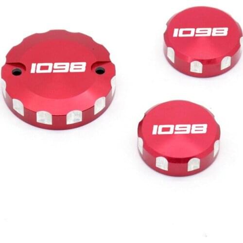 For DUCATI 1098 S/R Front Brake Reservoir Cover Motorcycle Master Cylinder Oil Fluid Cap With Logo Red