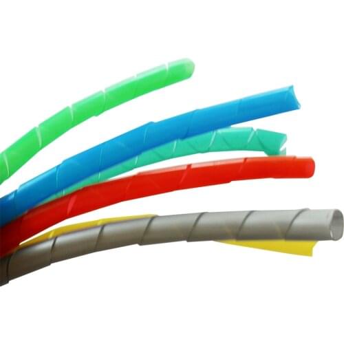 Frees shipping 6mm Spiral wrapping bands Wire Tube Flame retardant colorful Cable casing Cable Sleeves Winding pipe