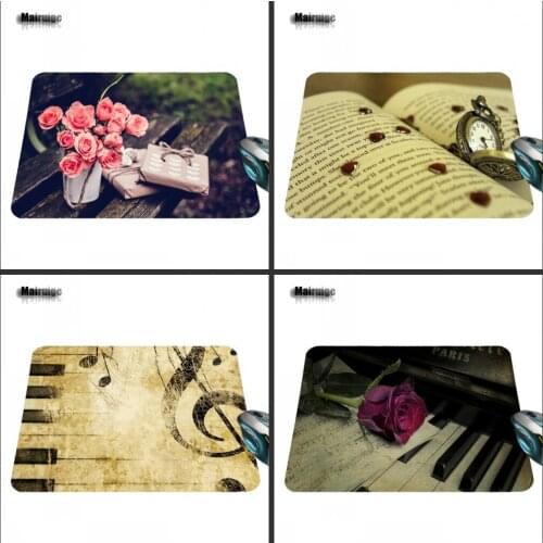 Mairuige Piano and Flower Silicon Anti-slip Gaming Mousepad Computer Mouse Pad Mat for Optical Mice Trackball Mouse As A Gift