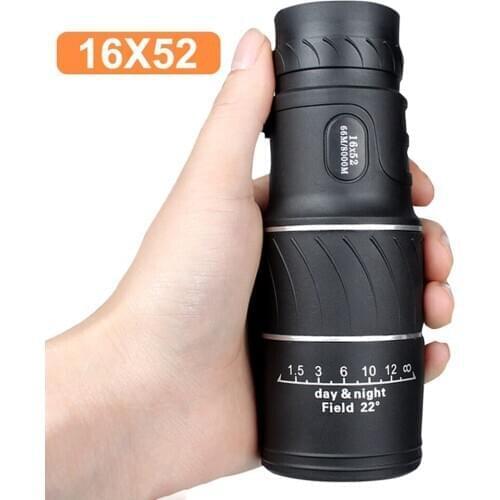 16X52 High Over Telescope 8000M Portable Monocular Binoculars Hunting Spotting Handheld Telescope for Tourism Sightseeing