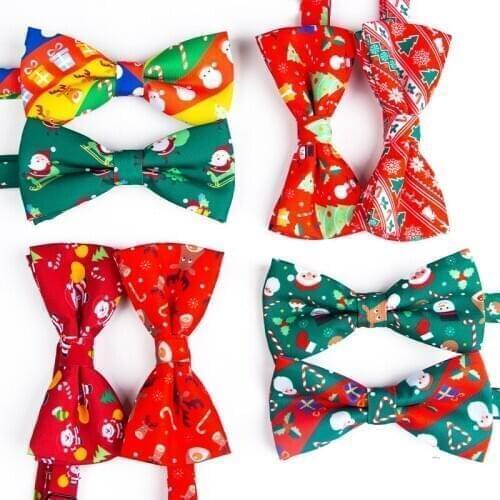 Linbaiway 2021 New Christmas Bow Tie for Mens Suit Skinny Bowtie for Women Snowflake Santa Claus Tree Bow Ties Cravat Gifts