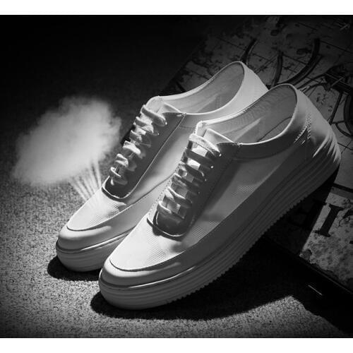 Skateboarding Shoes Summer Men British Wild Shoes Korean Trend White Leather Shoes For Men Breathable Mesh Shoes Man Sports