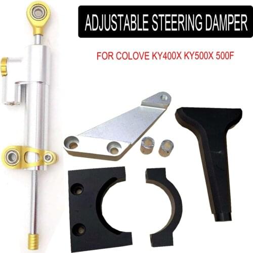 Motorcycle CNC Adjustable Steering Damper Stabilizer For Colove KY400X KY500X KY 400X KY 500X