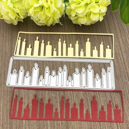 Christmas Background Birthday Candles Metal Rectangle Cutting Dies for DIY Scrapbooking/photo Album Embossing DIY Paper Cards