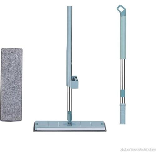 Free Shipping Hand Free Self Wringing Dry Wet Mop Floor Cleaner with Microfiber Pad Dust Cloth au3 21 wholesales