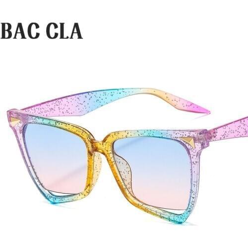 BAC CLA Leopard Print Rainbow Cat Eye Sunglasses Ladies Retro Brand Design Retro Sunglasses Women Ladies Glasses UV400