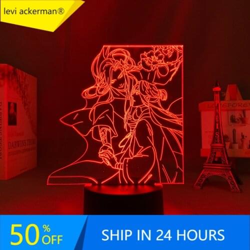 Anime Led Light Tian Guan Ci Fu for Bedroom Decor Nightlight Birthday Gift BL Manga TGCF Room 3d Lamp Heaven Officials Blessin