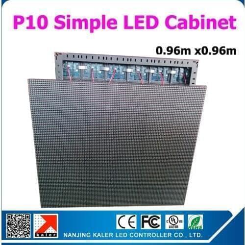 TEEHO P10 outdoor simple led cabinet 1R1G1B full color 960x960mm LED cabinet 18pcs 320x160mm P10 led panel with receiving card