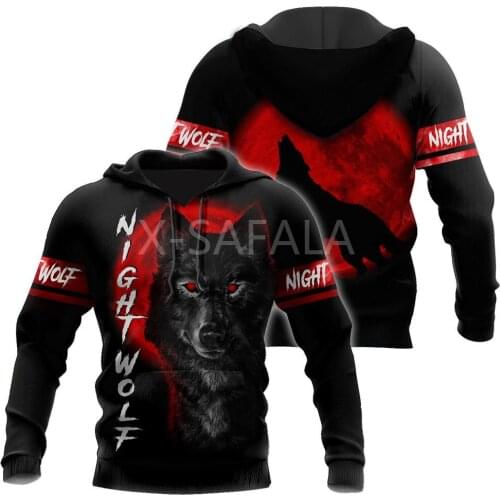 Wolf In Blood Moon Animal 3D All Print Size XS-7XL Hoodie Man Women Harajuku Outwear Zipper Pullover Sweatshirt Casual Unisex