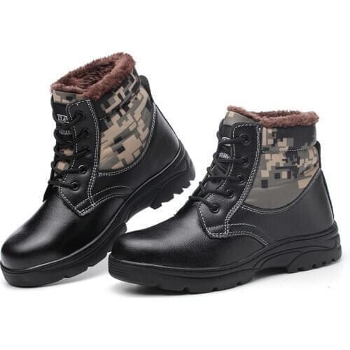 Outdoor high top Camouflage Steel Toe Shoes Men Working Safety Boots Mens Winter Work Boots Waterproof Construction Boots man