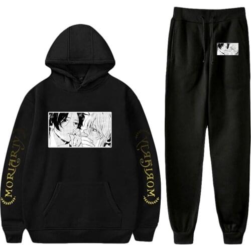 Moriarty the Patriot spring letter printing all-match casual sports hoodie sportswear sweatshirt and pants two-piece suit