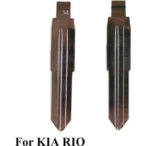 10Pcs/lot HYN10 34# Car key blanks Replacement Metal Blank Uncut Flip KD Remote Key Blade