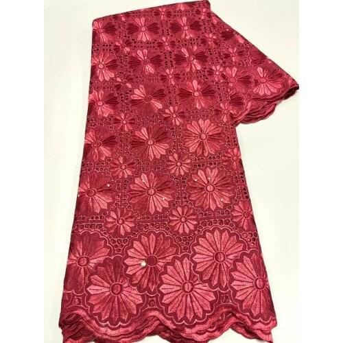 Hot sale cotton dry lace fabric soft dubai fabric 100%cotton lace with stones high quality swiss voile lace 5yards/lot