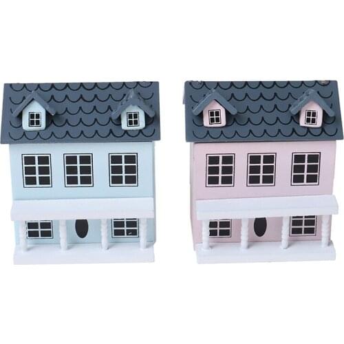 1:12 Dollhouse Miniature Wooden Little House Model Lovely Villa Doll House Decoration DIY Toys