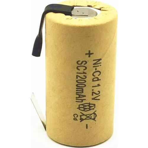 13PCS/lot High quality battery rechargeable battery sub battery SC Ni-Cd battery 1.2 v with tab 1200 mAh for Electric tool