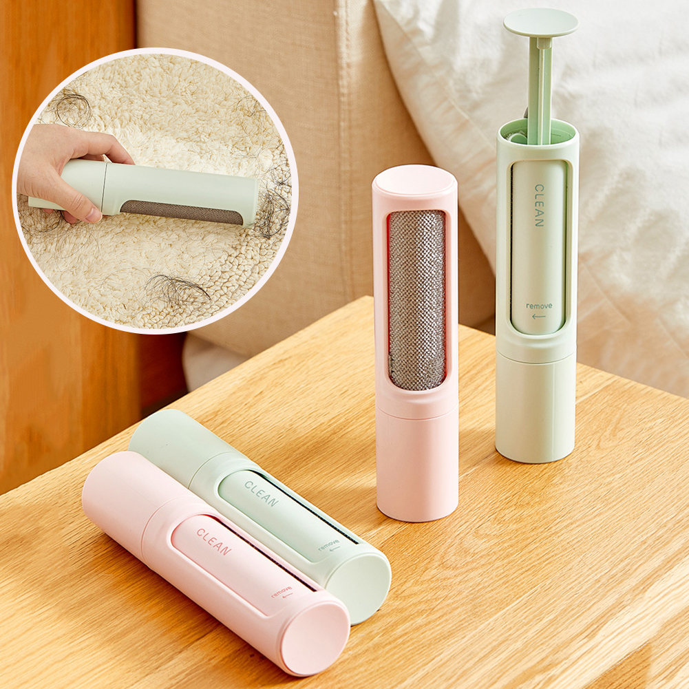 2-1 Reusable Pet Hair Remover Brush Lint Roller Portable Effective Self Cleaning Cat Dog Fur Hair Dust Removal Brush for Clothes