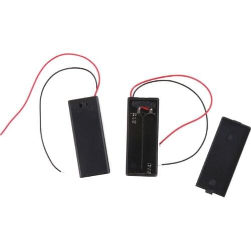 2pcs 2 X AAA 3V Battery Box Holder Case Plastic with wire with Switch and Cover