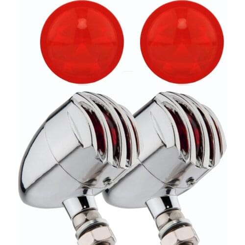 2pcs Heavy Duty Metal Motorcycle Turn Signals Bulb Indicators Blinkers Lights Vintage Retro Grille Bullet Turn Signal Light 1156