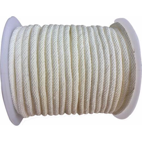 4-5mm White Twisted Twine Nylon Cord+DiY Craft Jewelry Accessories Macrame rope Bracelet String Thread-25m/Roll
