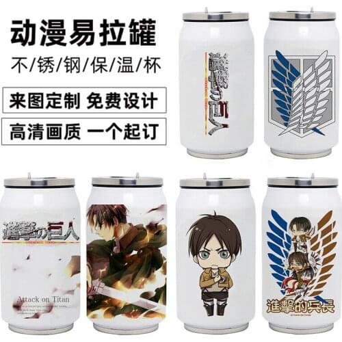 Anime Attack On Titan Stainless Steel Thermos Cup Cosplay Vacuum Cup Toy 350ml