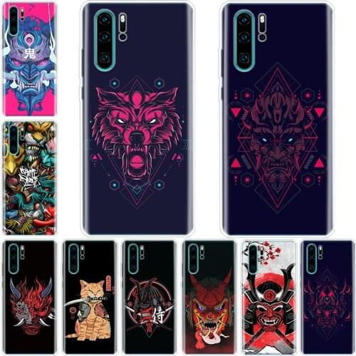 Japanese Samurai Oni Mask Phone Case For Huawei Honor 20 10 9 9X 8A 8S 8X 7X 7A Lite Pro 10I20I Y5 Y6 Y7 Y8 Y9 V20 V30 Y9S Coque