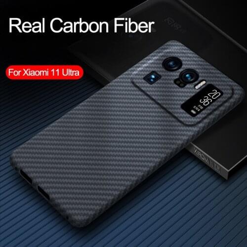 Real Carbon Fiber Phone Case for Xiamo Mi 11 Ultra Mi 11 Mi 10 Pro POCO F3 Redmi K40 Pro Case Ultra-thin shockproof Armor Cover