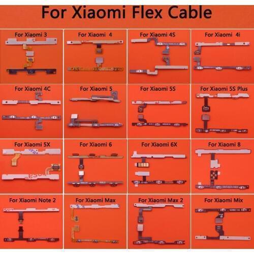 1pcs Power On off switch side button Volume Flex Cable for Xiaomi 3 4 4S 4i 4C 5 5S Plus 5X 6 6X Note 2 Pro Max 2 Mix