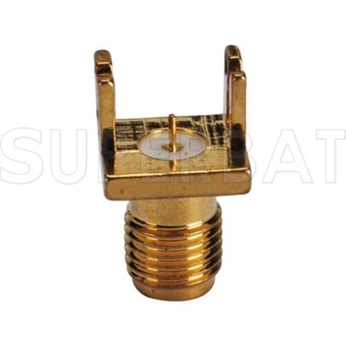 Superbat SMA Jack End Launch PCB Mount .062'' (1.57mm) tab Terminal Connector Straight Goldplated