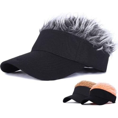 Unisex Golf Cap Baseball Cap Adjustable Breathable Outdoor Sports Camping Hiking Fake Flair Hair Sun Visor Hat