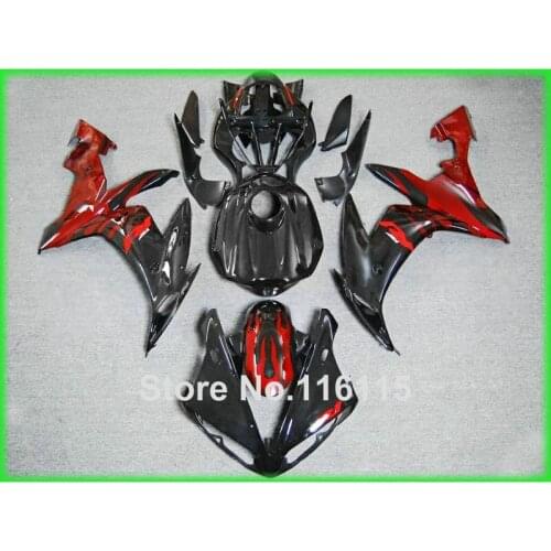 MOTOMARTS ABS full fairing kit fit for YAMAHA YZF R1 2004 2005 2006 red black fairings set R1 04-06 CY35 Full injection