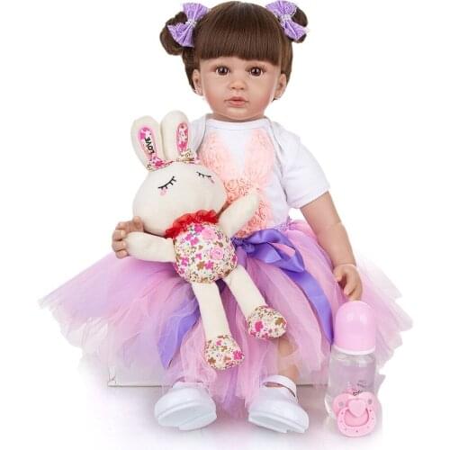 24 Inch bebe Reborn Dolls 60 cm Silicone Soft Realistic Princess Girl Baby Doll For Sale Ethnic Doll Kid Birthday Xmas Gifts