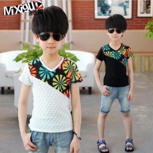 Summer Children t shirts baby kids boys short sleeve T shirts baby children clothing pure cotton tees casual 4-12Y