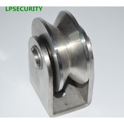 LPSECURITY 304 ss V U H groove pulley slide wheel roller for swing/sliding gate with wheel+bracket height 90mm 3.5inc