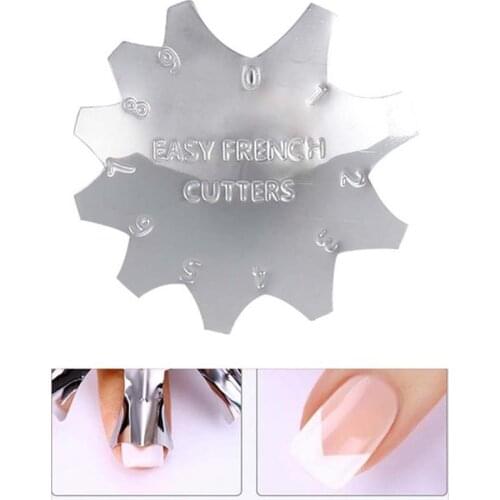 Nail Manicure Edge Trimmer Easy French Smile Line Cutter Tool French Tip Cutter Nail Art Edge Metal Trimmer Template Tools