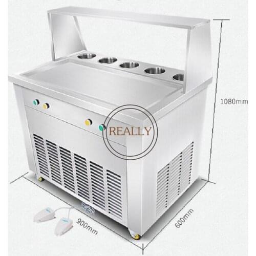 Thailand Fry Roll Ice Cream Machine Cold Stone Marble Slab Top Rolling Fried Ice Cream Roll Machine