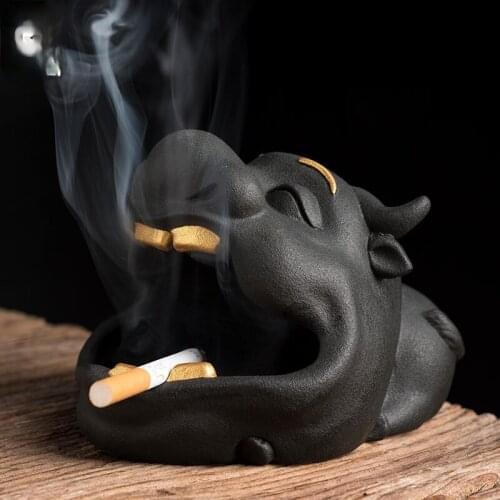 Cute Cartoon Bulldog Ashtray Storage Creative Living Room Office Desktop Decoration Car Ashtray Gift for Boyfriend