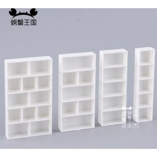 5pcs Dollhouse mini Furniture Miniature Doll White accessories Chinese Style Plastic Ancient Square Bookcase