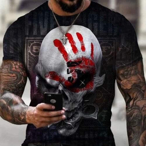 Músculo Cráneo Logotipo Top Casual Estampado Hombres Camiseta De Manga Corta Impreso Por Bobber Motor Motorrad De La Calle De Mo