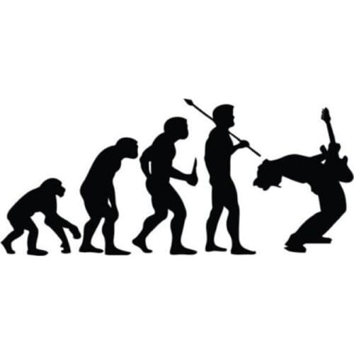 15.2CM*6.6CM window Styling Evolution Rock Music Funny luggage laptop Stickers and decal