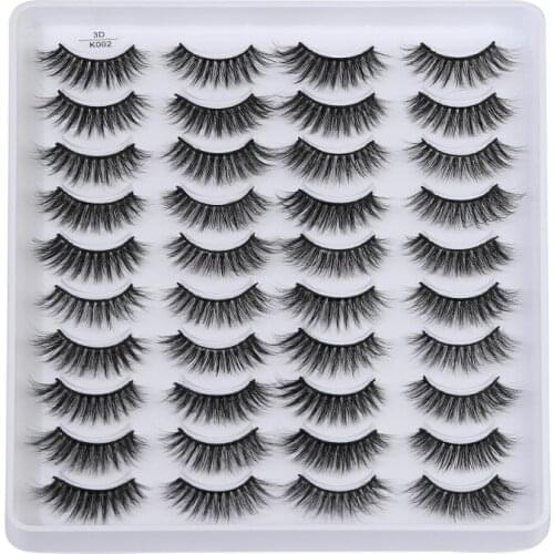 NEW 20 Pairs 3D Faux Mink Eyelashes Natural Thick Long False Eyelashes Dramatic False Lashes Makeup Extension Eyelash
