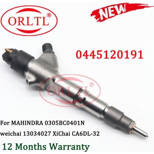 ORLTL 0 445 120 191 Fuel Injector 0445120191 Common Rail Diesel Injector 0445 120 191 For MAHINDRA 0305BC0401N weichai 13034027