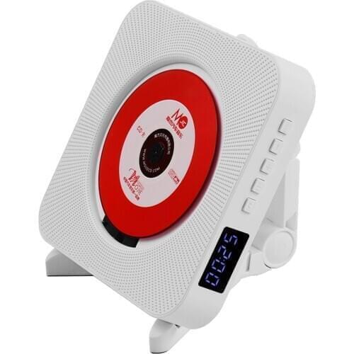 CD Player Wall-mounted with LED Display Bluetooth Portable Home Audio Boombox Remote Control Support USB/ Memory Card/ FM Modes