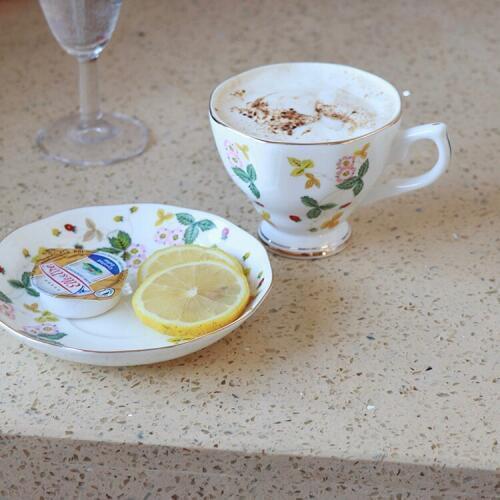 Nordic Luxury Tea Cup Ceramic Cup With Spoon Minimalist Home Afternoon Tea Coffee Cups High Quality Cup And Saucer Set BA60BYD