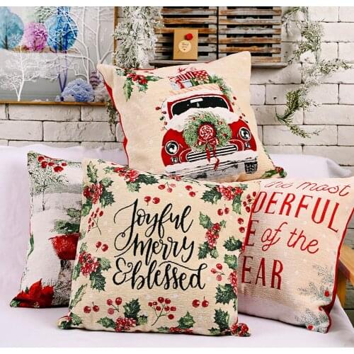 Christmas Cushion Cover Decorative Sofa Pillow Cover Case Seat Car Home Decor Throw Pillowcase Christmas Decor For Home 46*46cm